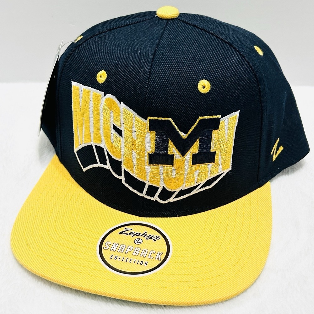 Zephyr Michigan Wolverines Retro Flashback Snapback Hat Cap Adjustable Blue NCAA